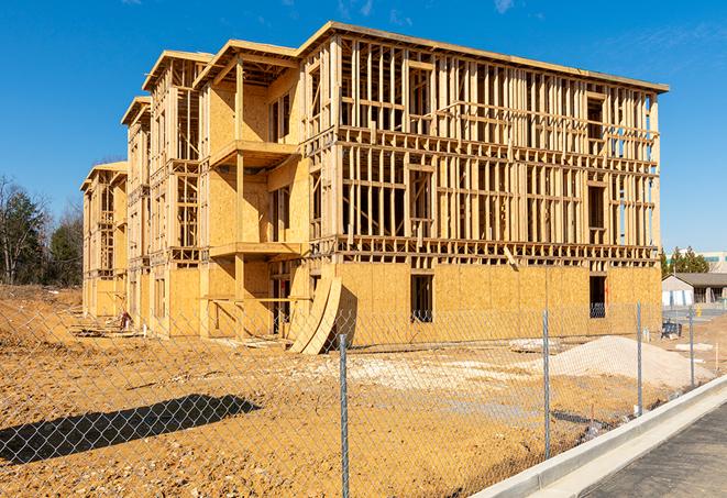 a snapshot of temporary chain link fences protecting a large construction project from unauthorized access in Cynthiana